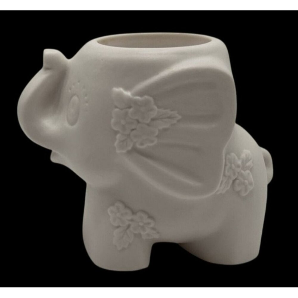 NEW Ceramic Ready-To-Paint Bisque Elephant Votive Candle Holder 4" H